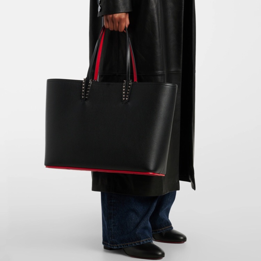 CHRISTIAN LOUBOUTIN Cabata Calfskin Leather Tote With Removable Pouch - Picture 2 of 16